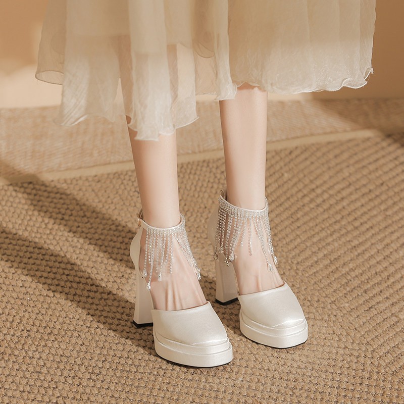 รองเท้าเจ้าสาวแบบแมรี่เจนสำหรั - Pump Heel Block บทวิจารณ์และราคา