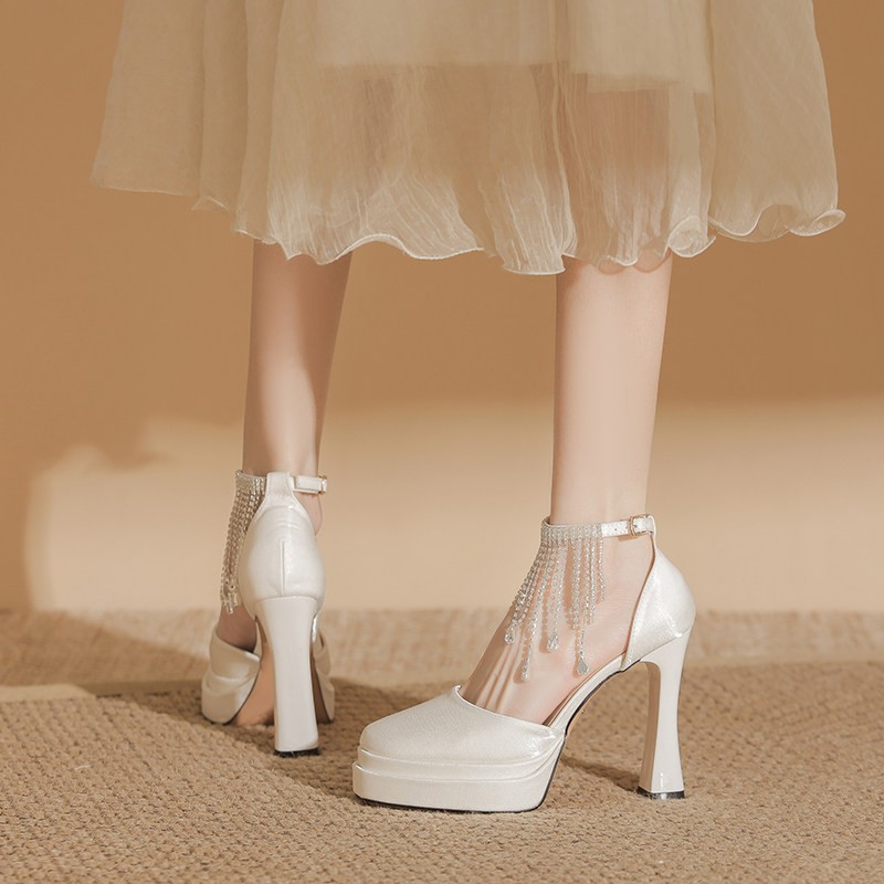 รองเท้าเจ้าสาวแบบแมรี่เจนสำหรั - Pump Heel Block บทวิจารณ์และราคา