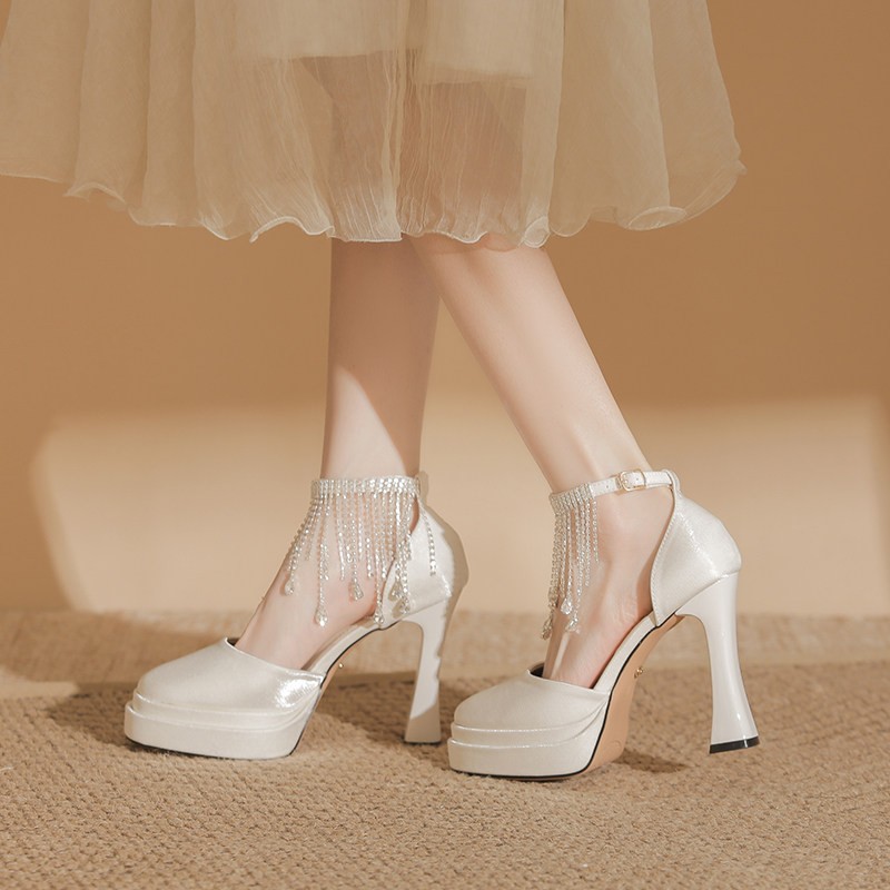 รองเท้าเจ้าสาวแบบแมรี่เจนสำหรั - Pump Heel Block บทวิจารณ์และราคา