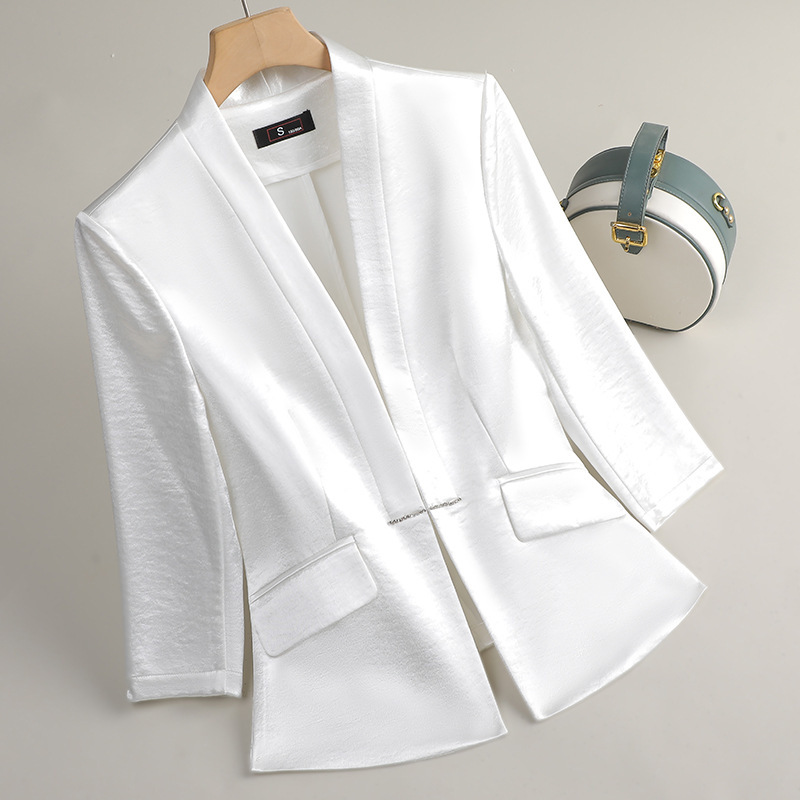 Professional ผู้หญิงสีดําสีขาว - Women Formal Wear With Black Blazer บทวิจารณ์และราคา