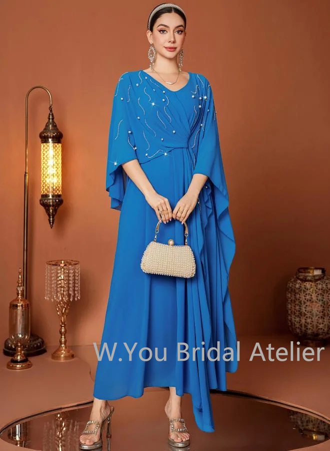 ชุดราตรีหรูหรา คอวี แขนเสื้อคล - Women Luxury Formal Wear บทวิจารณ์และราคา