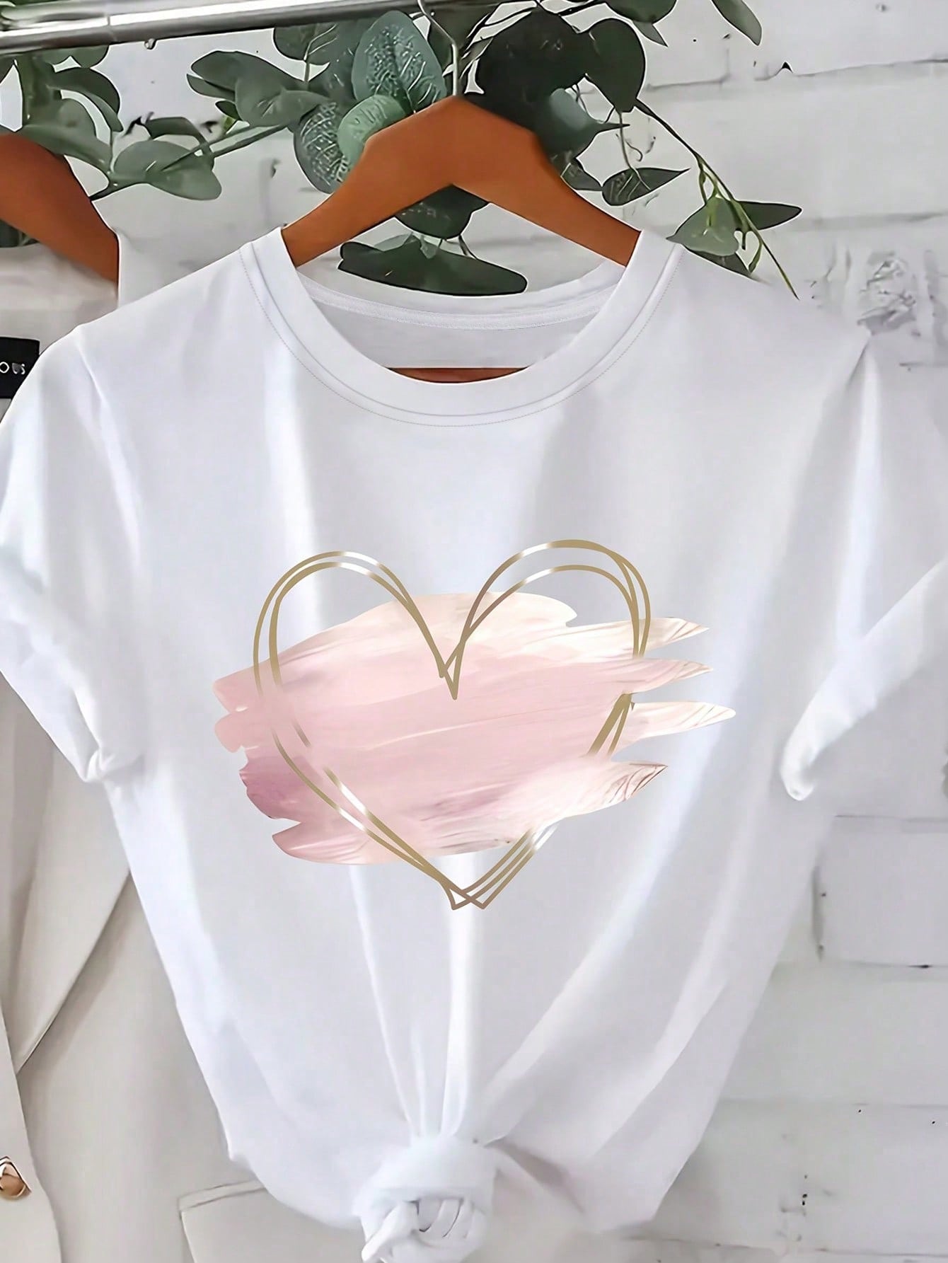 เสื้อเชิ้ตพิมพ์ลายหัวใจลายดอกไ - Women'S Formal Wear Plus Size บทวิจารณ์และราคา